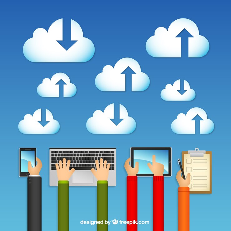 Kostenlose Vektor wolken-computing-konzept