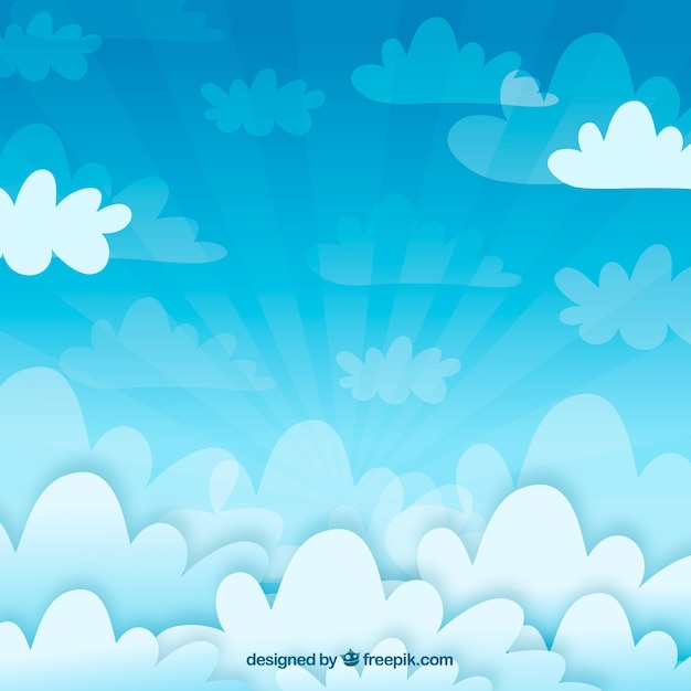Wolken Hintergrund im flachen Design