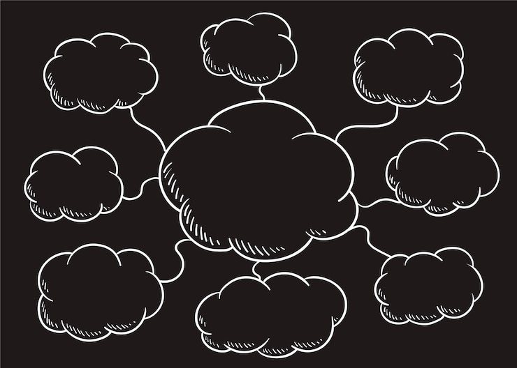 Kostenlose Vektor wolkensprache-blasenillustration