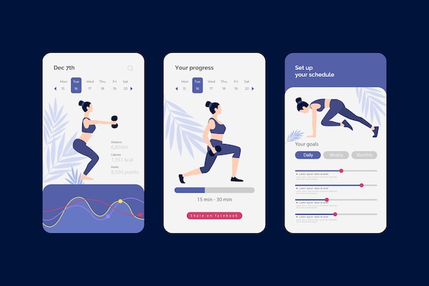 Kostenloser Vektor workout-tracker-app