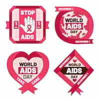 Kostenloser Vektor world aids day labels konzept