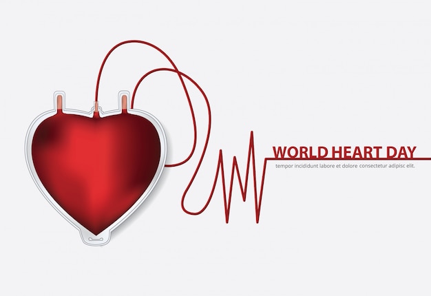 World heart day poster design vorlage vektor-illustration