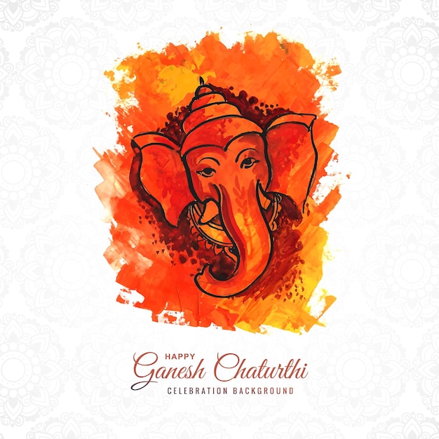 Wunderschönes lord ganesha aquarell für ganesh chaturthi kartendesign