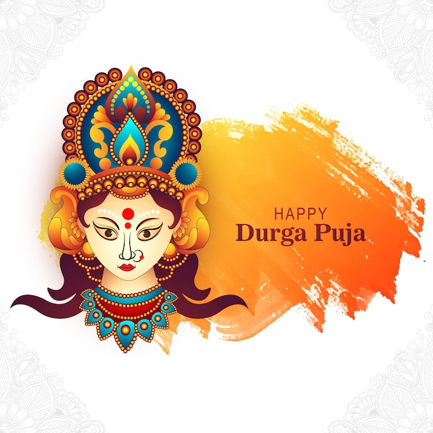 X9Happy Durga Puja und Navratri Feier Kartenhintergrund