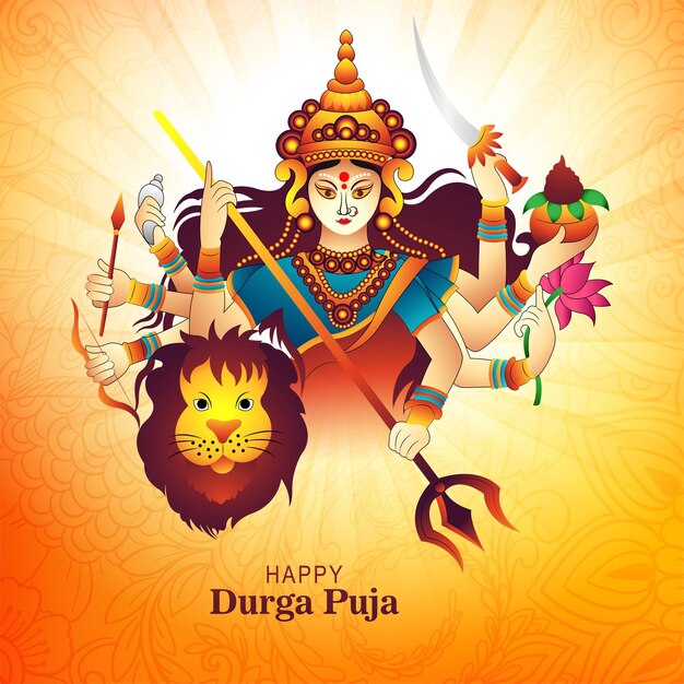 X9Illustration des Gesichtes der Göttin Durga im glücklichen Hintergrund Durga Puja Subh Navratri