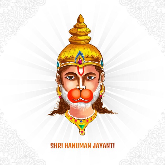 Kostenloser Vektor x9illustration von lord hanuman für hanuman jayanti festival kartenhintergrund