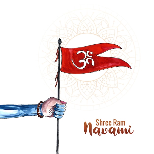 X9Lord Shree Ram Navami Festival wünscht Kartenhintergrund