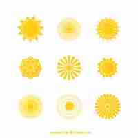 Kostenloser Vektor yellow sun icons