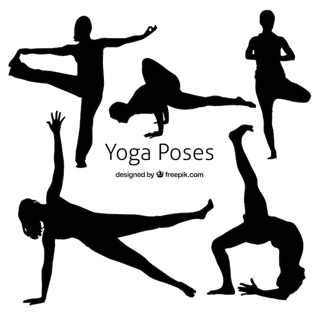 Yoga-Haltungs-Schattenbilder