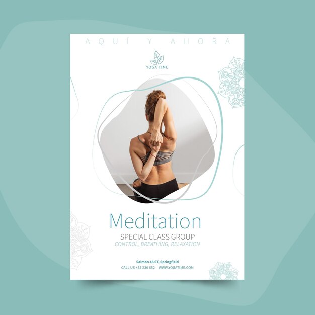 Yoga Poster Vorlage mit Foto