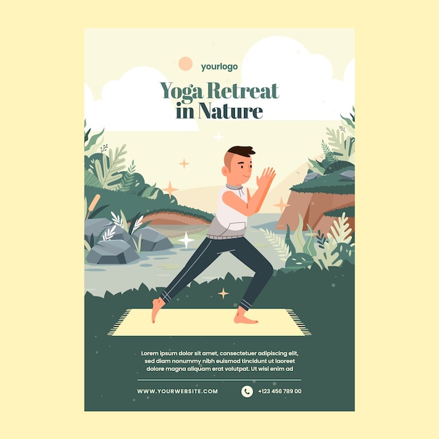 Yoga-retreat-poster-vorlage