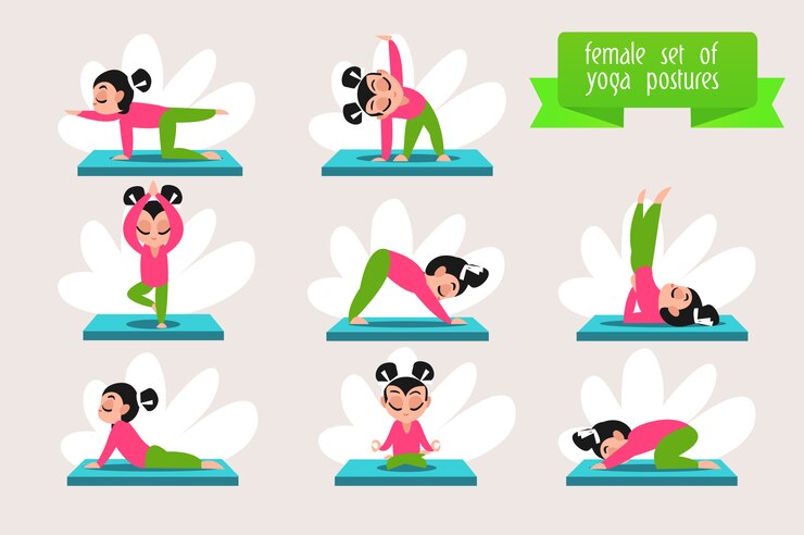 Yoga-Stellungen Sammlung