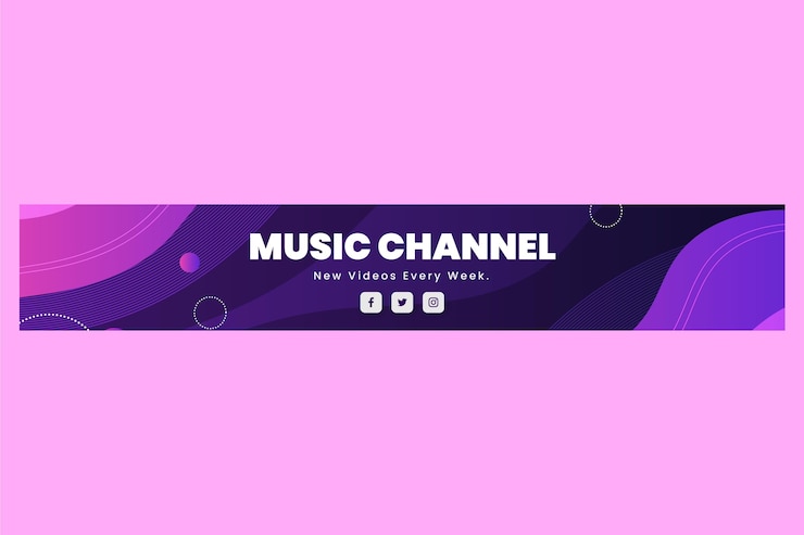Kostenlose Vektor youtube-banner mit gradient