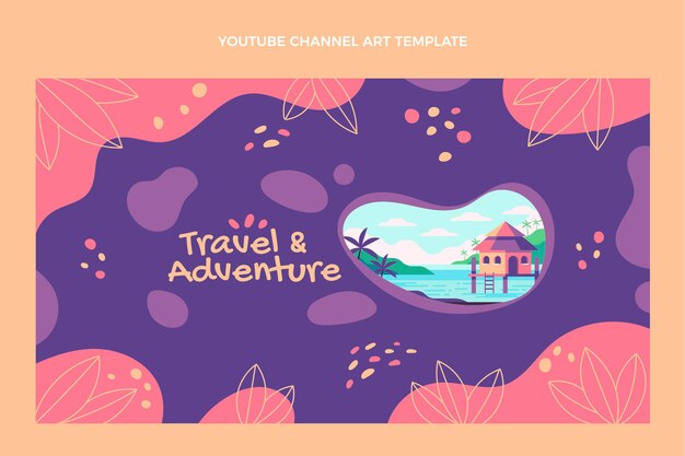 YouTube-Kanal für Reiseabenteuer im flachen Design