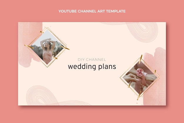 Kostenloser Vektor youtube-kanal-kunstvorlage für hochzeitsplaner