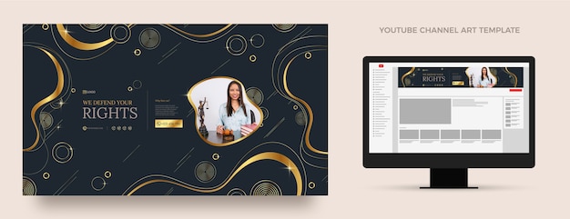 Kostenloser Vektor youtube-kanalkunst der anwaltskanzlei gradient