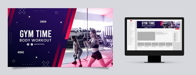 YouTube-Kanalkunst für Gradienten-Fitnesskurse