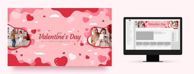 Youtube-kanalkunst zur feier des valentinstags