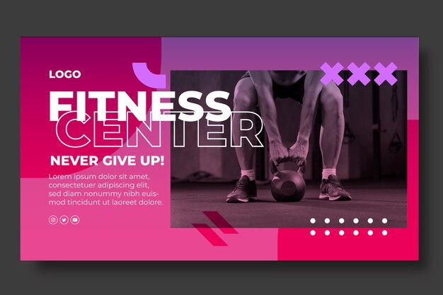 YouTube-Miniaturansicht für Fitness mit Farbverlauf