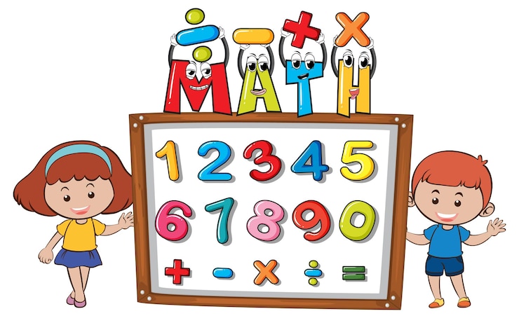 Kostenlose Vektor zahl 0 bis 9 mit mathematischen symbolen