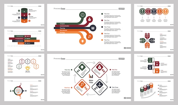 Kostenloser Vektor zehn business slide-vorlagen set