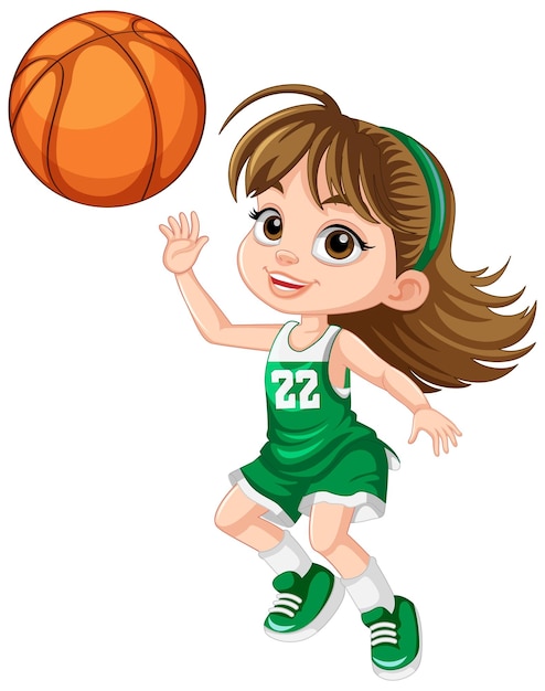 Zeichentrickfigur einer basketballspielerin
