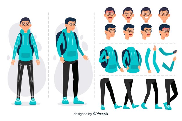 Zeichentrickfigur für Bewegungsdesign