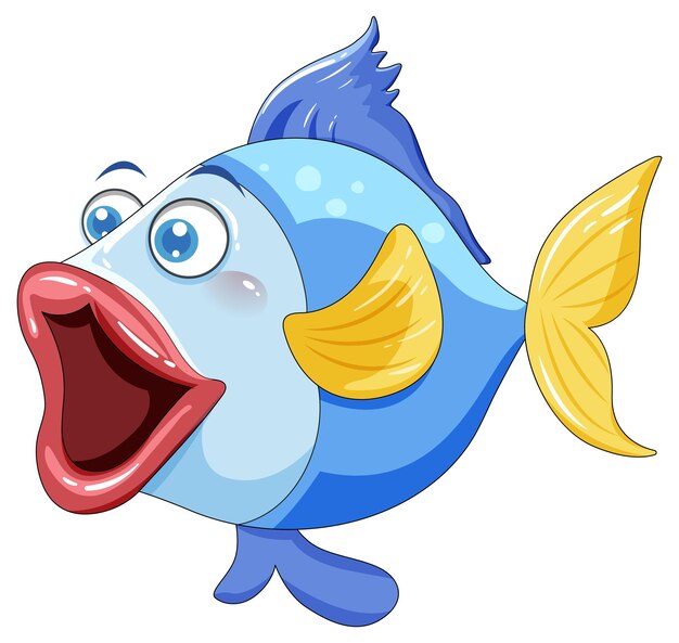 Zeichentrickfisch mit großen Lippen