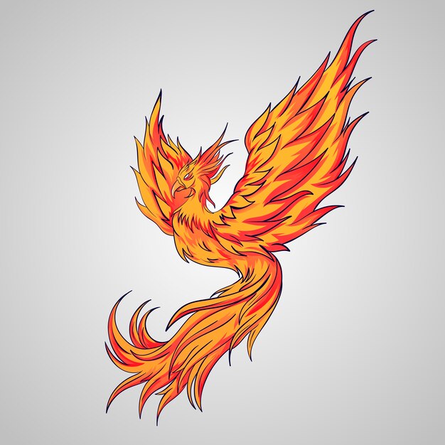 Zeichnung mit Phoenix Design