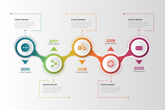 Zeitleiste farbverlauf business infografik