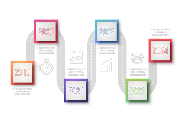 Zeitleiste farbverlauf professionelle infografik