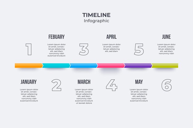 Zeitleiste Infografik Vorlage flach