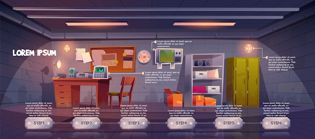 Zeitpläne für unterirdische bunker-infografiken