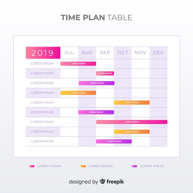 Kostenloser Vektor zeitplantabelle