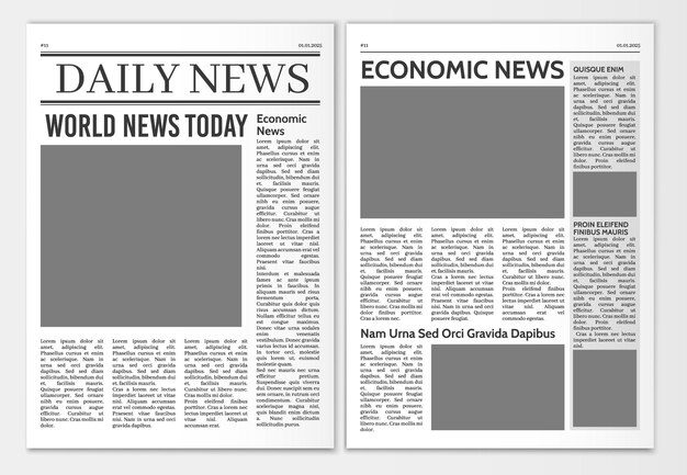 Zeitungsseiten Vorlage Vintage Kostenlose Vektor