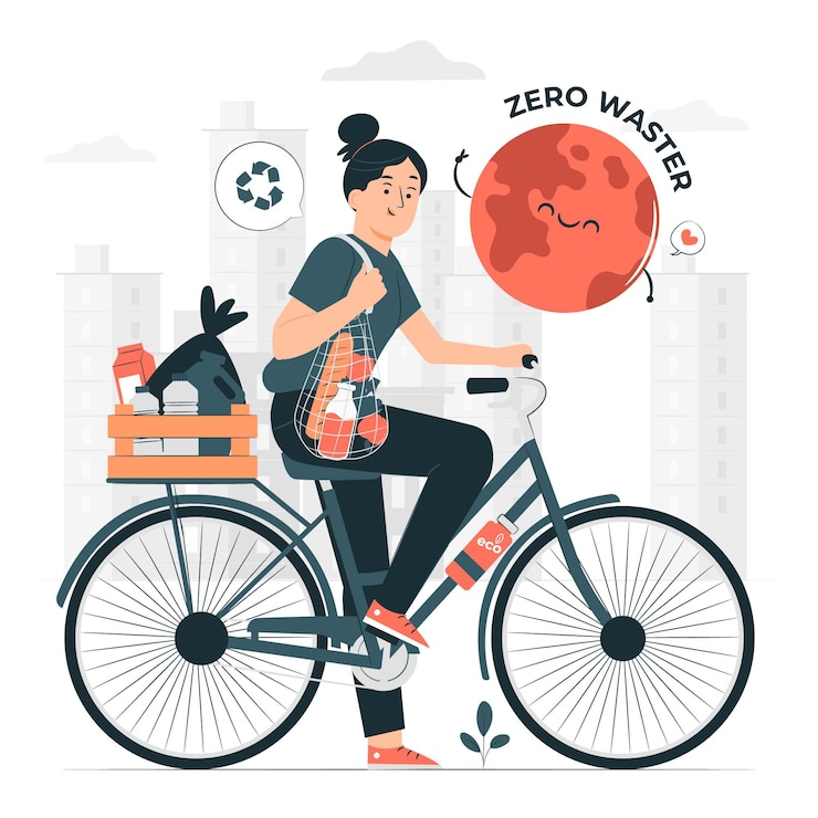 Kostenlose Vektor zero waste konzept illustration