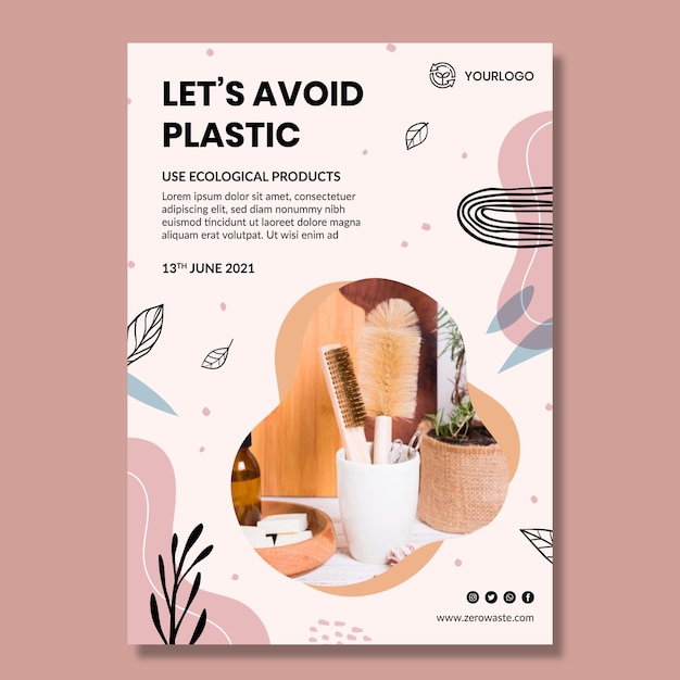 Kostenloser Vektor zero waste postervorlage