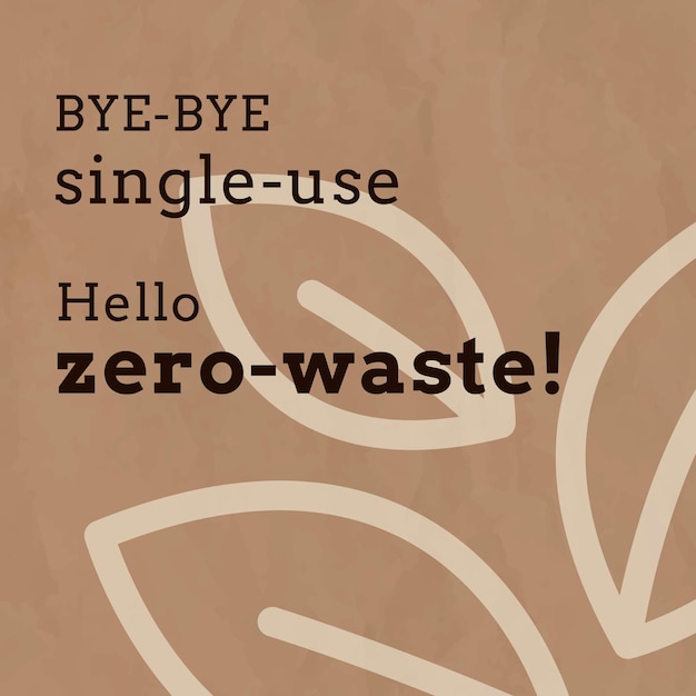 Kostenloser Vektor zero waste social media template im erdton