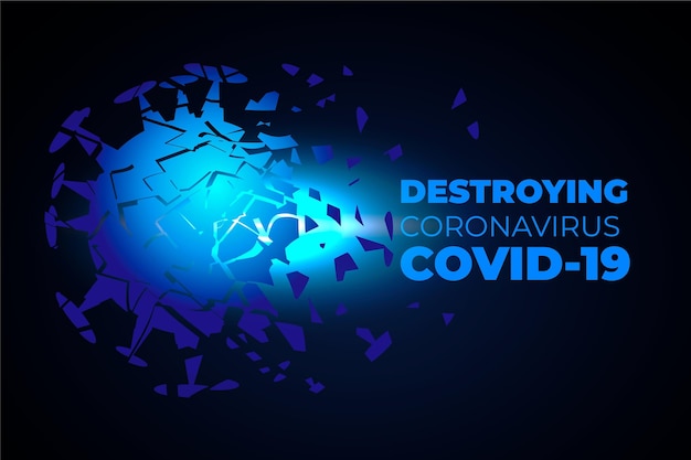 Zerstörung des Coronavirus-Hintergrunds