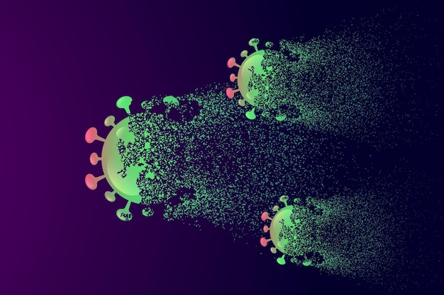 Kostenloser Vektor zerstörung des coronavirus-hintergrunds