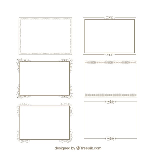 Kostenloser Vektor zertifikat frames sammlung mit ornamenten