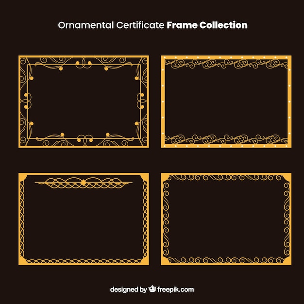 Zertifikat Frames Sammlung mit Ornamenten