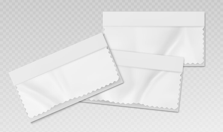 Kostenlose Vektor zickzack-ecke auf realistischem stoffmuster-modell. weißes textilstück auf kartenvorlage, isolierter vektor-notizblock, 3d-stoff- und möbelnähen-patch-präsentation für moodboard oder innenmodell