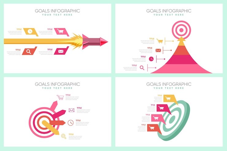 Kostenlose Vektor ziele infografik-konzept