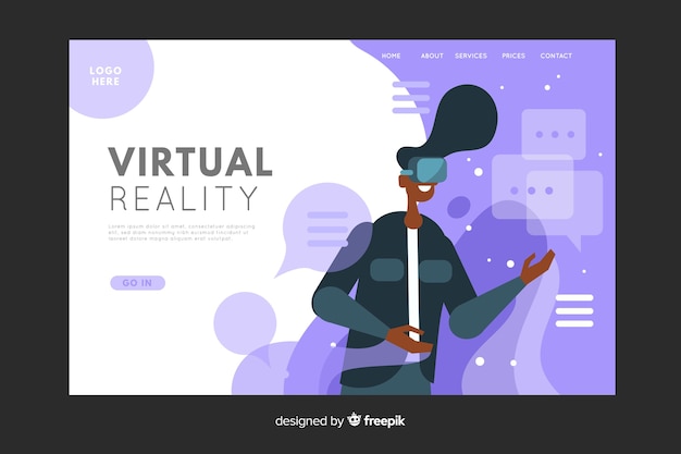 Zielseite der virtuellen realität
