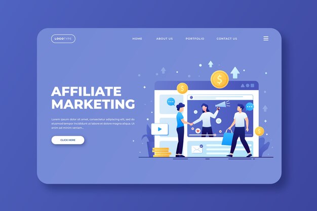 Zielseite für Affiliate-Marketing mit Farbverlauf