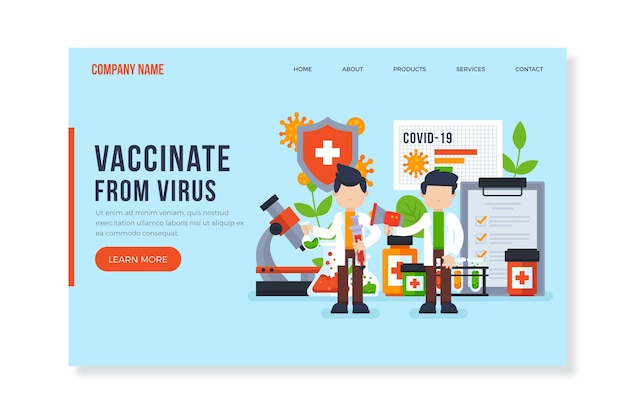 Zielseite für die entwicklung von coronavirus-impfstoffen