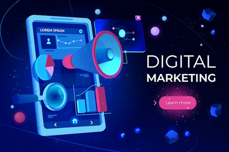 Kostenlose Vektor zielseite für digitales marketing