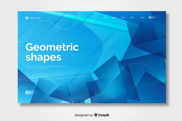 Zielseite für geometrische Formen mit Farbverlauf