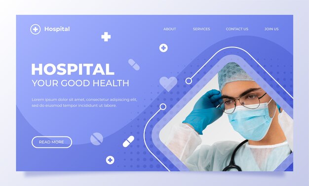 Zielseite für Gradienten-Krankenhausdienste